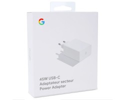 Hálózati töltő Google USB-C aljzat (45W, gyorstöltés támogatás + Type-C kábel) fehér W16-045N5C